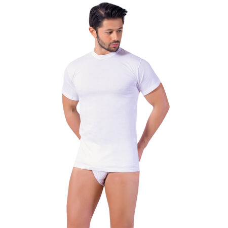 1650 Men’s Single Jersey Zero Collar White
